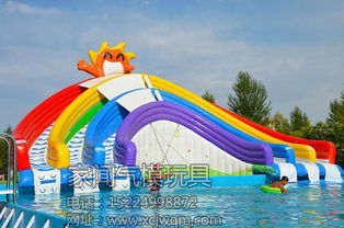 家聞氣模大型彩虹水滑梯充氣滑梯 項城市家聞氣模玩具廠的高品質兒童娛樂產品